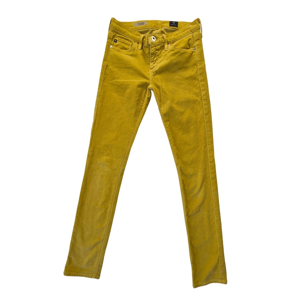 AG Adriano Goldschmied The Stevie Corduroy Pants Women 25 Mustard Yellow